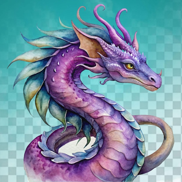 Kleurrijke aquarel fantasy dragon clipart