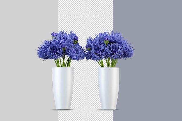 Kleurrijke bloemen in 3D-rendering geïsoleerd