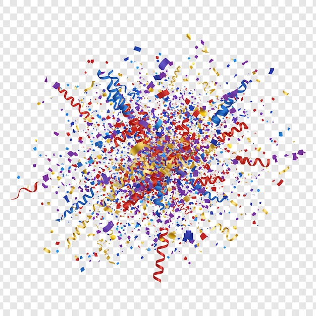 Kleurrijke Confetti Burst op doorzichtige achtergrond