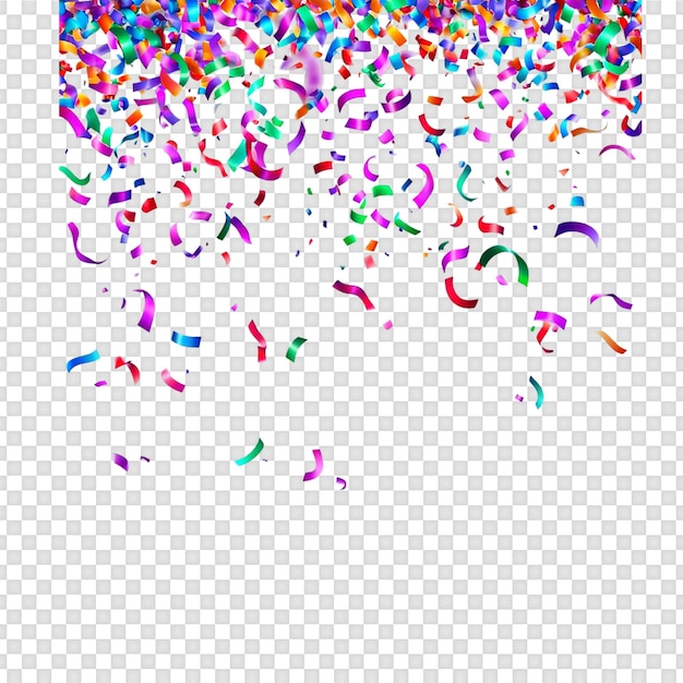 Kleurrijke confetti geïsoleerd op een doorzichtige achtergrond
