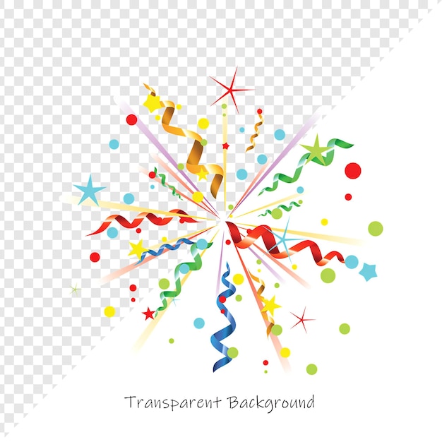 Kleurrijke confetti op een doorzichtige achtergrond voor een feest