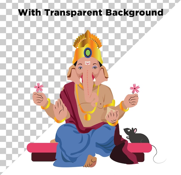 Kleurrijke Ganesha Lord Bhagwan Hindoe Foto PNG PSD Transparent Clipart