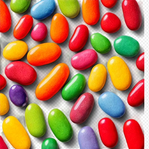 Kleurrijke gevarieerde bonen levendige aquarel illustratie gedetailleerde jam bonen verspreide snoep