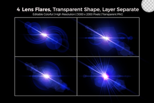 Kleurrijke lensflare set