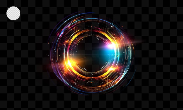 PSD kleurrijke lichte cirkels op een transparante achtergrond.