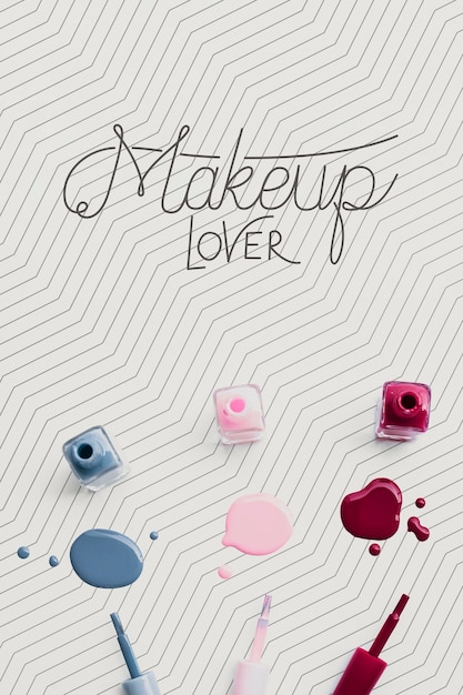 Kleurrijke nagellak make-up concept mock-up
