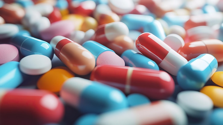 PSD kleurrijke pillen en capsules