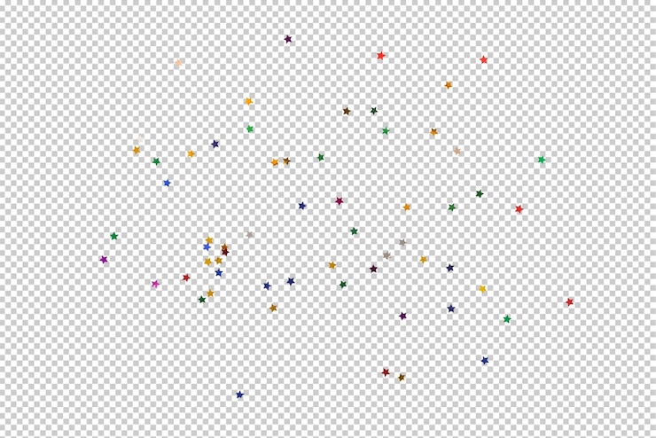 PSD kleurrijke sterconfetti kleurrijke sterren schitteren decoratie knipsel psd-bestand