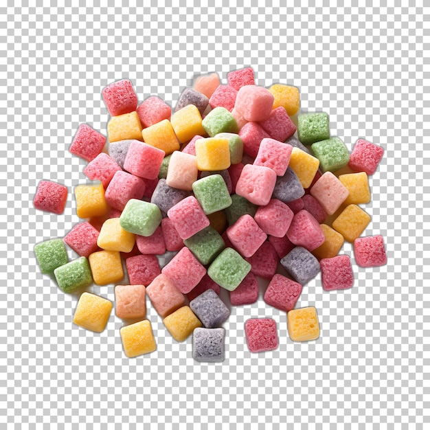 PSD kleurrijke suiker snoepjes op een doorzichtige achtergrond