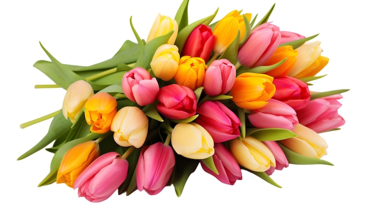 PSD kleurrijke tulpenboeket