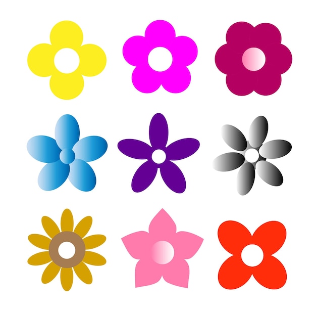 Kleurrijke verzameling abstracte bloemen