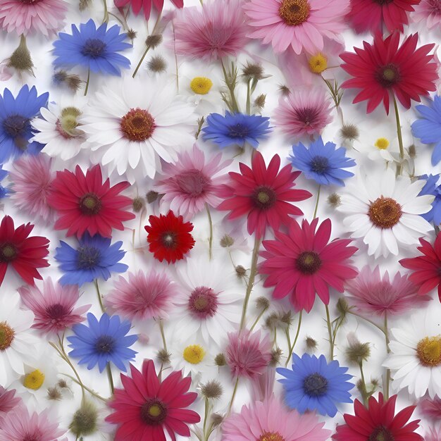 Kleurrijke wallpaper met wilde bloemen wildflower illustraties aigenerated