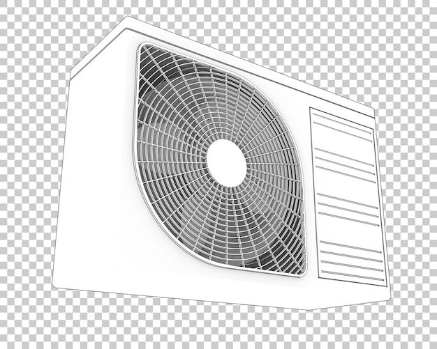 PSD klimatyzator na przezroczystym tle ilustracja renderowania 3d