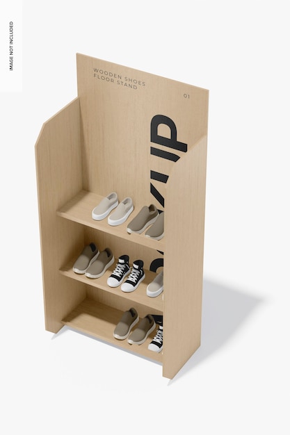 Klompen vloer stand mockup, perspectief