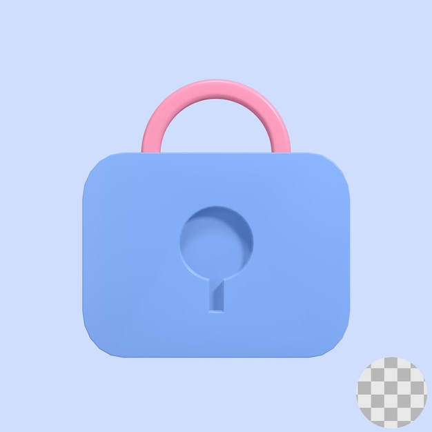 klucz kłódki ikona 3d renderowany obraz