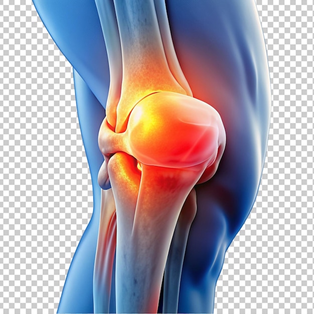 PSD knee pain concept transparent background