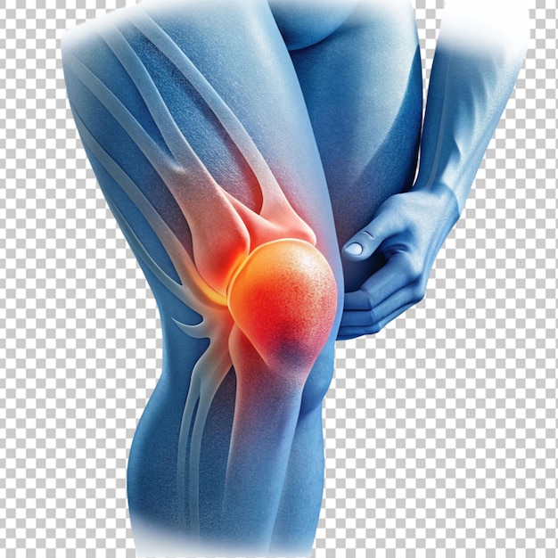 PSD knee pain concept transparent background