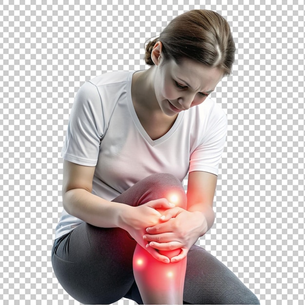 Knee pain concept transparent background