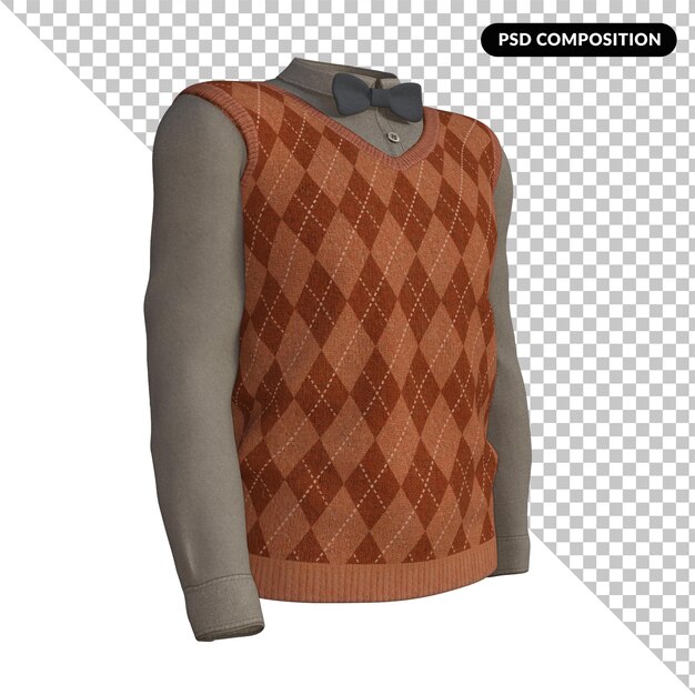 PSD knickerbockers sweater isolated 3d