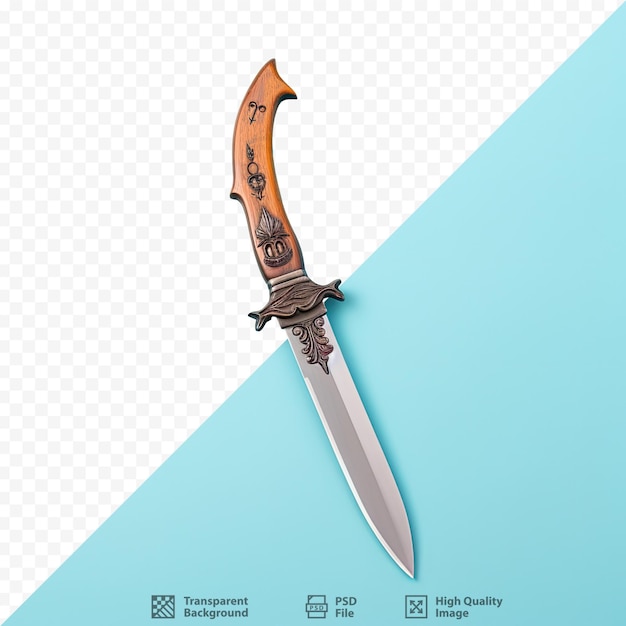 PSD a knife with a logo that says 