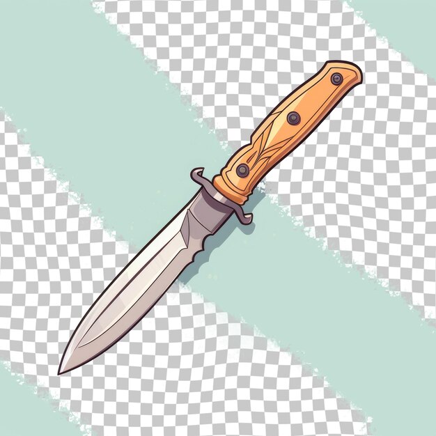 PSD a knife with a wooden handle on a transparent background