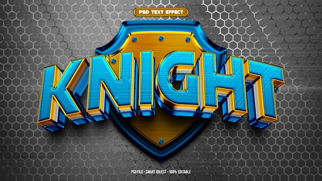 PSD knight 3d bewerkbare teksteffect