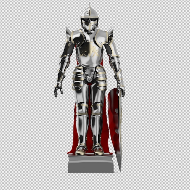 PSD knight statue 3d isolated render