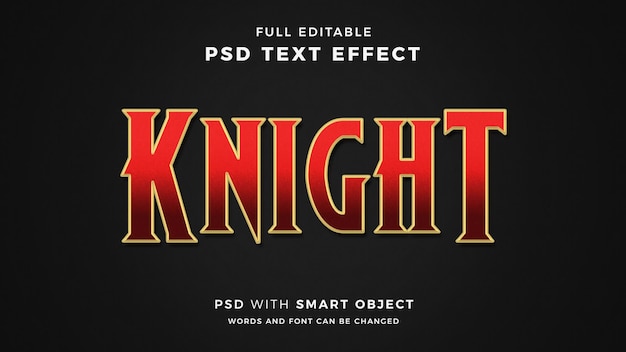 PSD knight text effect