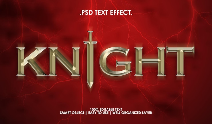 PSD knight text style effect
