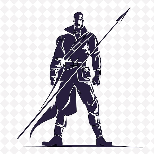 PSD a knight with a sword and shield on the front