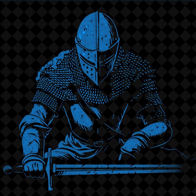 PSD un cavaliere con una spada e uno scudo