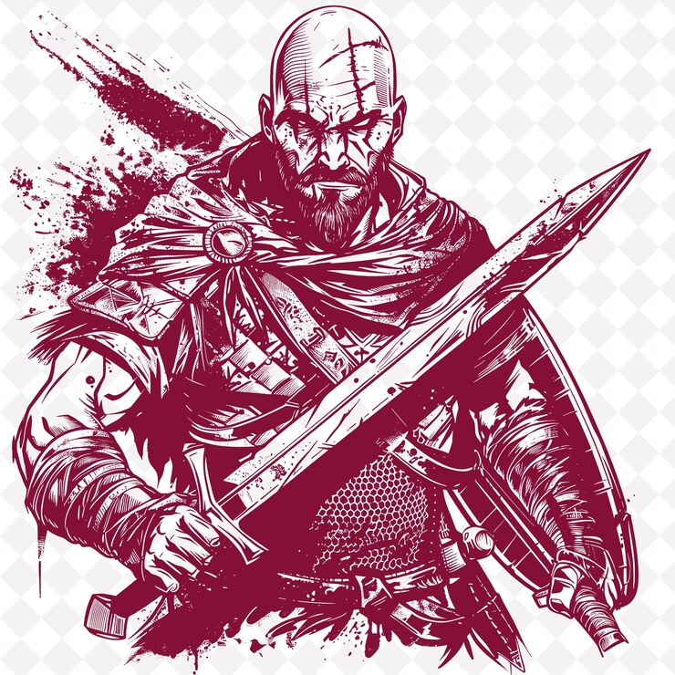 PSD a knight with a sword and a sword
