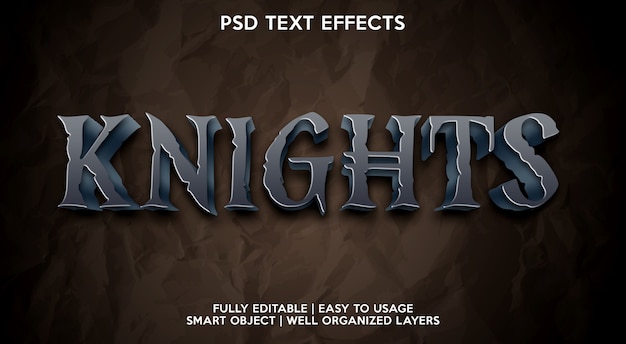 PSD knights text effect template