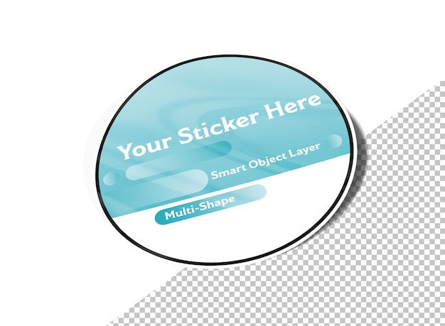 Knip multi-vormige sticker met schaduwen mockup