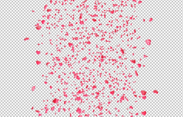 Knip rode vallende harten confetti