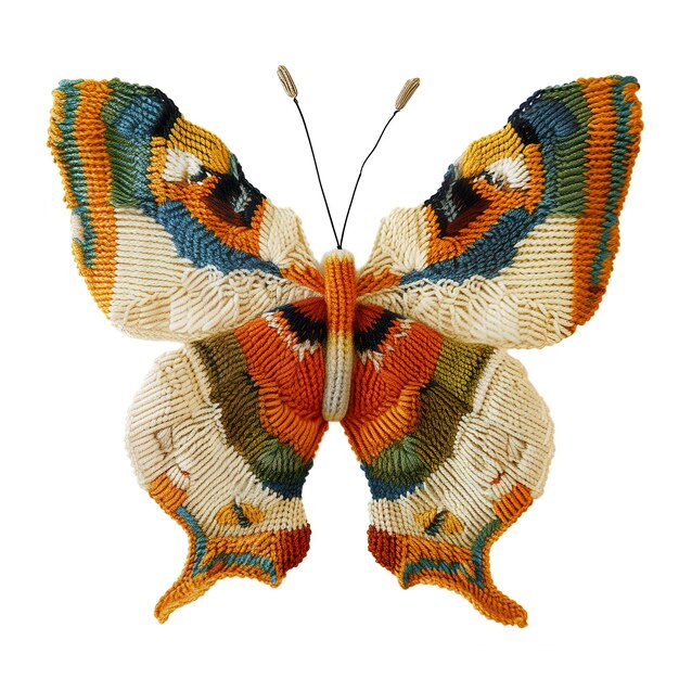PSD Плетеная бабочка с красочным рисунком