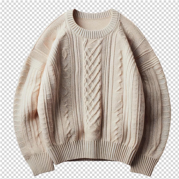 PSD a knitted sweater with a brown and white pattern