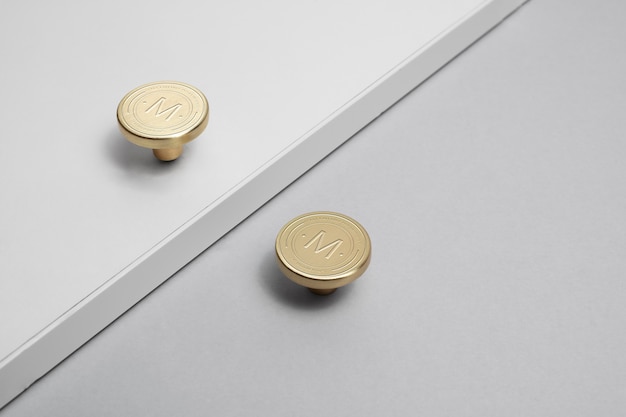 Knob branding effect mockup