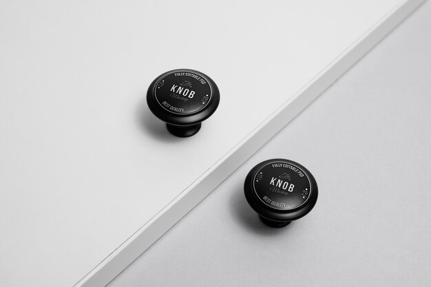 Knob branding effect mockup