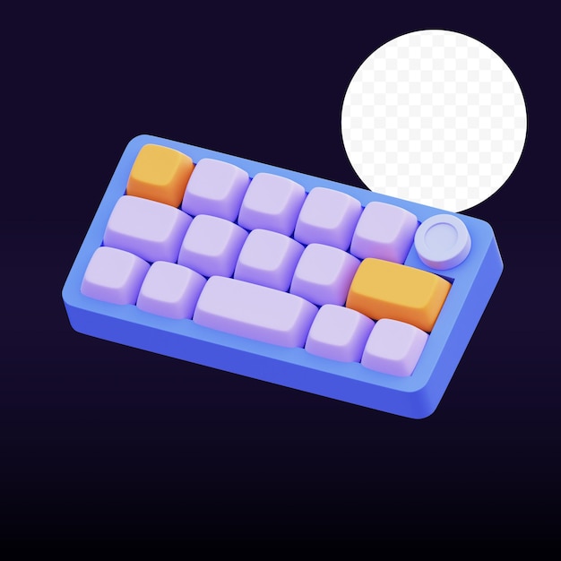 PSD knob keyboard 3d illustration