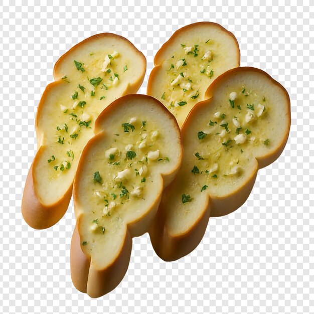 PSD knoflook en kruiden op lang brood png geïsoleerd op doorzichtige achtergrond premium psd