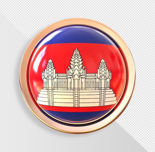 Knop Vlag van Cambodja 3d render