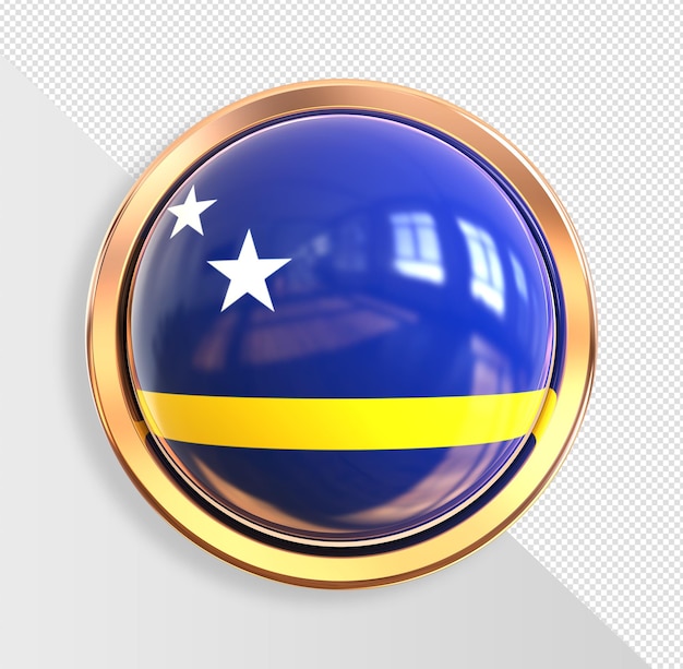 PSD knop vlag van curaçao 3d render