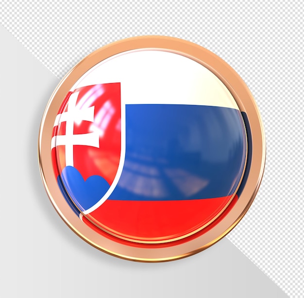 PSD knop vlag van slowakije 3d render