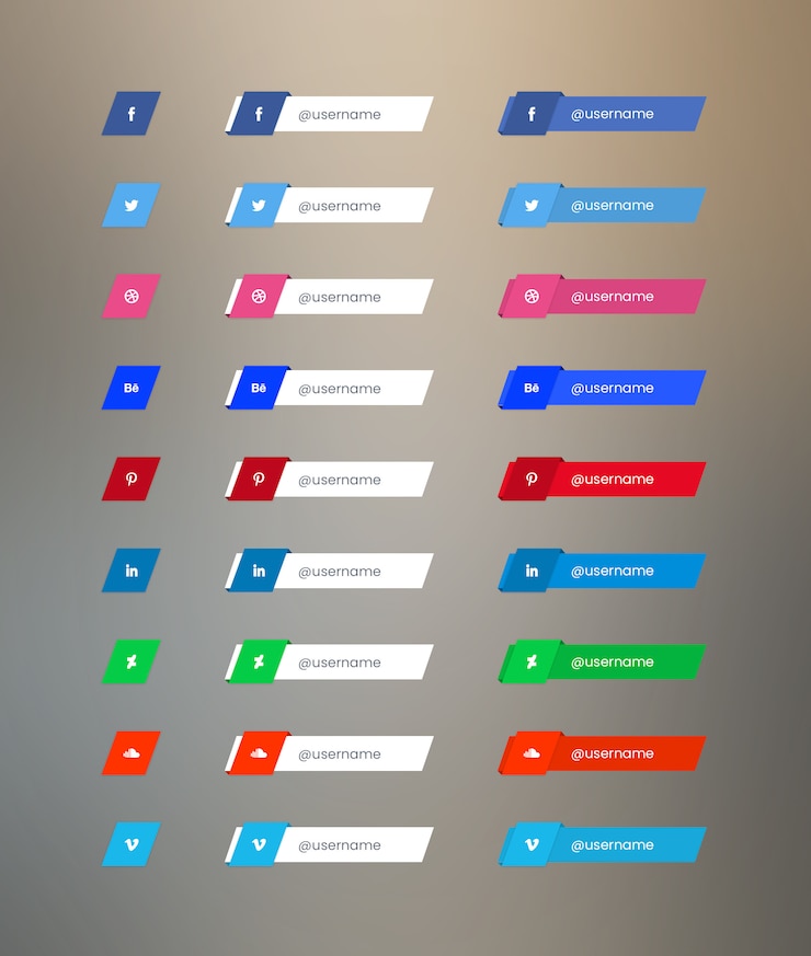 PSD knoppakket voor sociale media