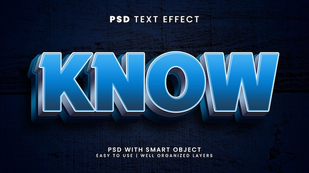 PSD know idea fact 3d editable text effect style