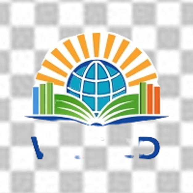 PSD logo del mondo della conoscenza sfondo bianco