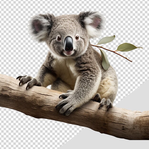 Koala Na Gałęzi Odizolowanej Na Przezroczystej Tle