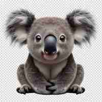 PSD a koala with a black nose and a black nose