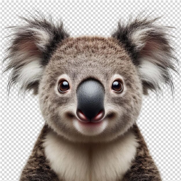 PSD a koala with a black nose and a black nose